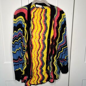 Neiman Marcus Colorful Chevron Cardigan